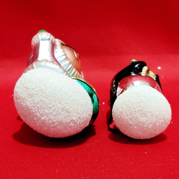 Hallmark Blown Glass Frosty Friends Set of 2 Ornaments 1998  Eskimo & Penguin Ch - Picture 9 of 12